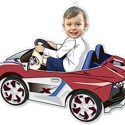 SIGNOOGLE Customised Baby Car Hanging | Personalised Photo Car Interior Decor Hanging for Gift (3.2 x 4 inch)-picture-13