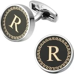 Cufflinks for Men Boys Cuff links Formal Stainless Steel Cufflink For Men Alphabet Letters R Birthday Gift Anniversary Husband Cuff Links Cufflinks Set Mens Boys Man Boy Valentine Gifts -02-image-66