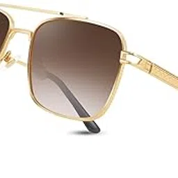 feisedy Retro Square Aviator Sunglasses for Men Women Vintage 70s Pilot Shades Classic Metal Frame B2845-picture-44