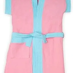 BUMZEE Pink & Blue Terry Cotton Girls Barhrobe Age - 2-3 Years-image-15