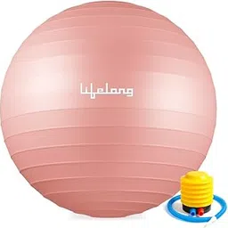Lifelong Gym Ball for Exercise - Anti-Burst with Foot Pump - Fitness Yoga, Physiotherapy, Birthing, Pregnancy & Labor, Swiss, Pilates, Balance & Stability, Pink-picture-11