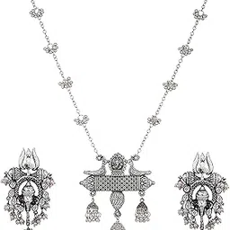 cosmo dust Fashion Latest Antique Design Stylish Traditional Alloy Chain & Earring Jewellery for Women-picture-10