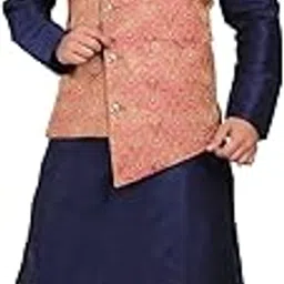 jexi Men's Silk Blend Kurta Pyjama With Jaquard And Embroidery Print Nehru Jacket/Modi Jacket Ethinic Set-picture-54