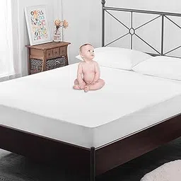 Sleep Matic� Waterproof 78"x 60"x10" Cotton Fitted Queen Size Mattress Protector Bed Cover White with Elastic Strap-picture-30