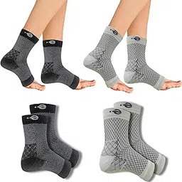 Ecosync Compression Socks for Open Toe Neuropathy: Inverted Black + Speckled White (2 Pairs) - Bamboo Cotton, Breathable, Moisture-Wicking, Diabetic Pain Relief, Seamless & Anti-Bacterial.-picture-47