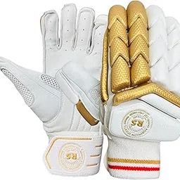 RS Robinson Limited Edition Cricket Batting Gloves (White-Gold, Men Size, Right Handed)-picture-49