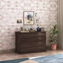 AMGD HAND ARTS Wooden Chest of Drawers | 5 Drawers Dresser Console Cabinet for Bedroom, Living Room, Drawing Room & Office | Sideboard | Multipurpose Storage | Solid Sheesham Wood, Walnut Finish-picture-21