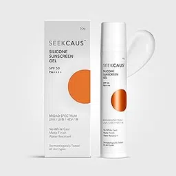Seekcaus SPF 50 PA++++ Silicone Gel Sunscreen For Men & Women, Broad Spectrum, Protect From UVA, UVB & Blue Light Damage, Non Sticky, Non Greasy, Sweat Resistant, No White Cast, Dermatologist Tested, Suitable For All Skin Types, 50g-picture-10