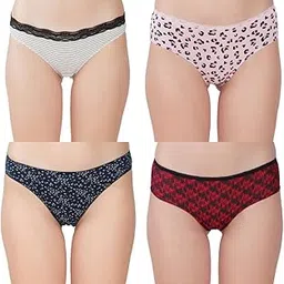 thread sutra Women?s Premium Cotton Panties | Antimicrobial & Breathable | Everyday Comfort with Amazing Fit | Soft Fabric Innerwear for All-Day Freshness & Hygiene | Bikini | Pack of 4 |-picture-29