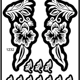 Temporary Tattoowala Blushing Small Rose and Simple Line Henna Stencil Sticker For Special Party’s-image-24