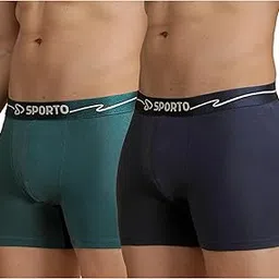 macho sporto Men's Cotton Spandex Solid Metal Trunk Pack of 2 (Colour May Vary)-picture-20