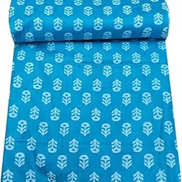 Kalap Floral Printed Cotton Cloth Materiel Indian Cotton Hand Block Print Fabric Running Jaipuri Hand Block Printed Women Dress Material Kurtis Natural 43" Inches (2.5 Meter)-picture-15