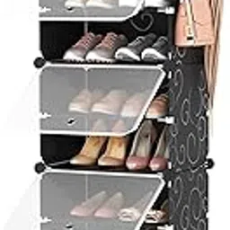 ROJASOP Plastic Shoe Store Organizer (10 Tiers30.5 X40.6 X 152.4 Cm, 30.5 Black)-picture-15