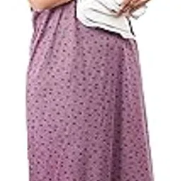 RILO Women's Hosiery Cotton Nursing Feeding Maternity Nighty Night Dress-image-29