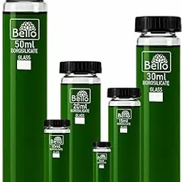 Bello Borosilicate Glass Vials, Culture tube, With Screw Cap And Small Liquid Sample Vial, Test Tubes, Leak-Proof Vial for lab laboratories Cosmetics Perfume Making Bottles.-picture-39