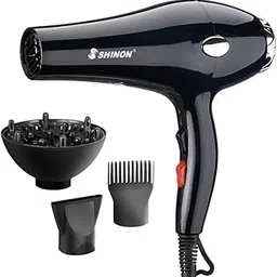 SHINON SH-9912 Professional Hair Dryer 6000 Watts 3 Heat Setting (Hot/Cool/Warm) 2 Speed Setting with Styling Nozzle Concentrator, Diffuser & Comb Nozzle, 2 Combs Styling Tool cool & hot Air, Black-image-31