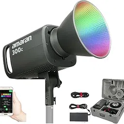 Aputure Amaran 300c RGBWW LED Video Light 300W 2500K-7500K, CRI 95+ TLCI 95+, DC/AC Power Supply, 9 Integrated Lighting Effects with Bowens Mounts for Studio Photography-image-11