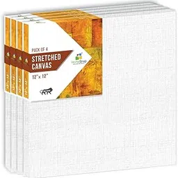 Homestrap Primed Cotton Pre Stretched Canvas with Wooden Frame (White, 12 x 12 Inch (Pack of 4))-picture-31