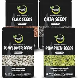 Nutri Hut Seeds Combo Pack of 4 – Pumpkin, Sunflower, Chia, Flax (100g Each, Total 400g) | Protein & Fiber Rich | Healthy Snacking | Raw & Natural Seeds (400g)-picture-54
