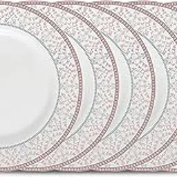La Opala Diva Sovrana Collection Opal Glass Crockery | Quarter Plate Set of 6 Moroccan Pink | Side Plate for Snacking & Gifting | Microwave Safe | 100% Vegetarian | Extra Strong | Super Light & White-picture-21