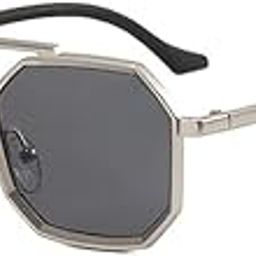 hayden haiza Black Hexagon Silver Metal Sunglasses, Goggles for Men's and Women's/UV Protected Size-Big-picture-1