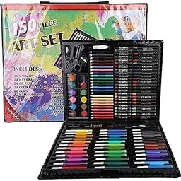 Amish Farms 150-Piece Art Set & Drawing Kit - Perfect Christmas and Rakhi Gift - Includes Crayons, Oil Pastels, and Colored Pencils Other Stationary Item (Black Box)-picture-12