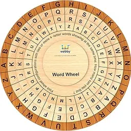 Webby Wooden Word Wheel Puzzle | Spin The Wheel to Construct Words | Captivating Montessari Educational Pre School Word Builder Toy for Kids-image-18