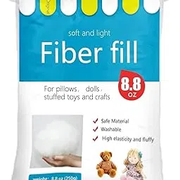 BUTUZE Polyester Fiber, Premium Fiber Fill, High Resilience Fill Fiber, Stuffing for Small Dolls Part Pillow Comforter DIY, 250g/8.8oz, Recyclable-picture-44