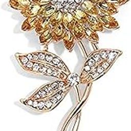 youbella Jewellery Latest Stylish Crystal Flower Unisex Brooch for Women/Girls/Men-picture-2