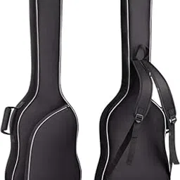 Guitar Gig Bag 0.3inch Black Padded Backpack Soft Electric Bass Guitar Bag Case (Black)-picture-12