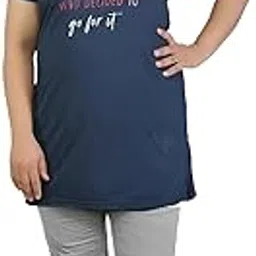 la rainbow Women's Cotton Long Length Night Suit Set of Top & Pyjama -NavyBlue-picture-38