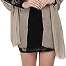 Poly Cotton Solid Beige Shawl Stole Scarf/323-image-1