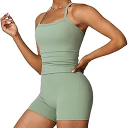 Mastyle® Women's Yoga Suit | Tight-Fitting Sanded Fitness Clothes | Quick-Drying Sports Suit | Sleeveless Nylon-Spandex | Ideal for Running, Yoga & Gym-picture-17