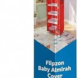 FLIPZON Wardrobe Cover - Cotton 6 Shelves Baby Wardrobes Cover (Family Red) | Cloth Only-picture-11