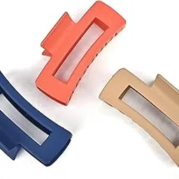 MEEFLIP Hair Clutcher (Pack Of 3 Pcs) Hair Clips For Women Fashion Acrylic Matte Finish Stylish Claw Clips Hair Accessories For Girls, Multicolor-picture-21