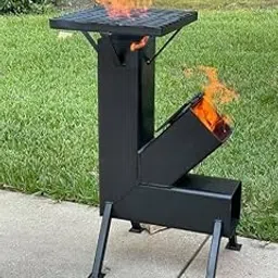 Wood Fired Rocket Stove Smokeless for Home & Large Family | Lakdi Ka Mitti Ka Chulha Angeethi Sidgi | Outdoor Cooking Camping Hiking Barbeque BBQ | Heavy Duty Metal (C)-picture-27