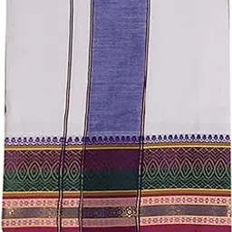 prakasam cotton Mens Panjakejam (Size:9X5) fancy border White Dhoti/Traditional Dhoti And Angavasthiram Set/Dhoti And Gamcha set (Fancy Border-001)-picture-14