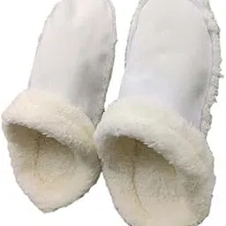 3xLiner Plush Slippers Cover Thick Plush Hole Shoes Cover for Bathroom Kitchen 28cm white-picture-25
