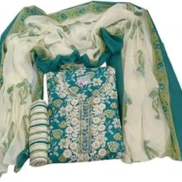 Shree Paras Creation Women's Soft Cotton Flower Ball Printed Salwar Suit Dress Material With Cotton Dupatta | Unstitched Traditional Suit Set for Girls-picture-15