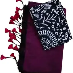 Smriti's Pure Cotton Saree With Running Kalamkari Blouse Piece22-picture-51