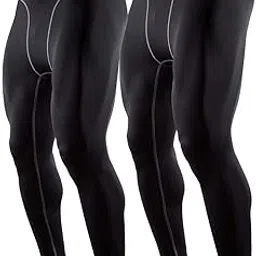 muxuryee Men's Sports Tights, Compression Tights, Long Leggings, Running Tights, Stretch Pants, Sweat Absorbent, Quick Drying, Compression, Power Stretch-picture-10