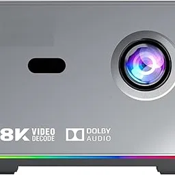 [8K/4K Video Decode Support & Electric Focus] Mini Projector with 5G WiFi and Bluetooth, Portable Smart Movie Projector for iOS/Android/TV Stick with LED Lighting, Built-in More App Grey-picture-15