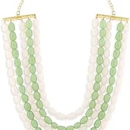 zaveri pearls Green Multi Layers Beaded Contemporary Necklace For Women-ZPFK13618-picture-46
