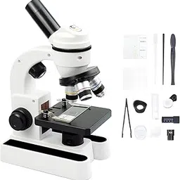 Grampus Portable LED Monocular Student Compound Microscope, 40X-800X Magnification with LED Illumination, Microscope Slide Kit for Adults Kids, Home, School, Science Labs and STEM Learning-image-71