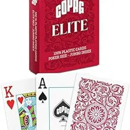 Copag Elite 100% Plastic Playing Cards, Poker Size Jumbo Index Single Deck (Red)-picture-53