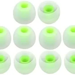 The Thrift Store Silicone Rubber Earbuds Tips, Eartips, Earpads, Earplugs, for Replacement in Earphones and Bluetooth Medium Size (White Green)-picture-32