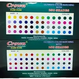 CROWN KUM KUM Plain Round Multicolour Kumkum Sticker Bindiya 250 Shades, Spiral Booklet Bindis for Women (Size 5 & 6) (Pack of 6)-picture-38