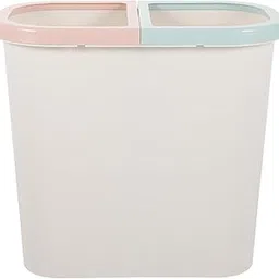 PRETYZOOM Sorting Trash Can Office Garbage Cans Decorative Divide Two Compartment Trash Can Outdoor Trash Can Bathroom Trash Can Home Plastic Small Trash Can Travel Miniature White-picture-20