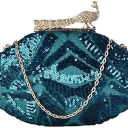 artklim Mesmerizing Magenta Sequin Clutch Bag For Women With Detachable Strap-picture-13