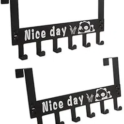 OCCURA Heavy Duty Carbon Metal Over Door Hanger for Cloths I Drill Free Door Hanging Hooks I Bathroom, Bedroom & Kitchen | Removable Door Hanger I Carbon Steel I Pack of 2-image-11